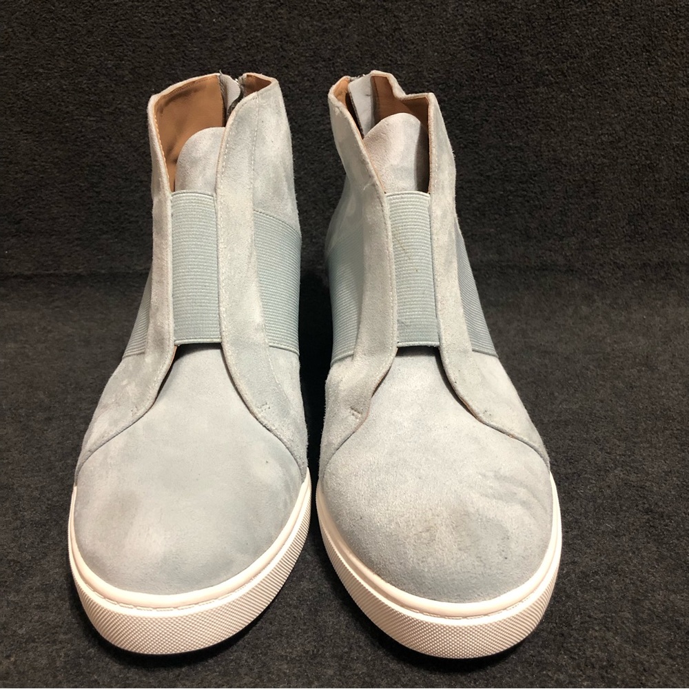Linea Paolo Shoes Women’s Felicia Light Blue Platform Wedge Sneaker Bootie Sz 8M - Picture 2 of 12